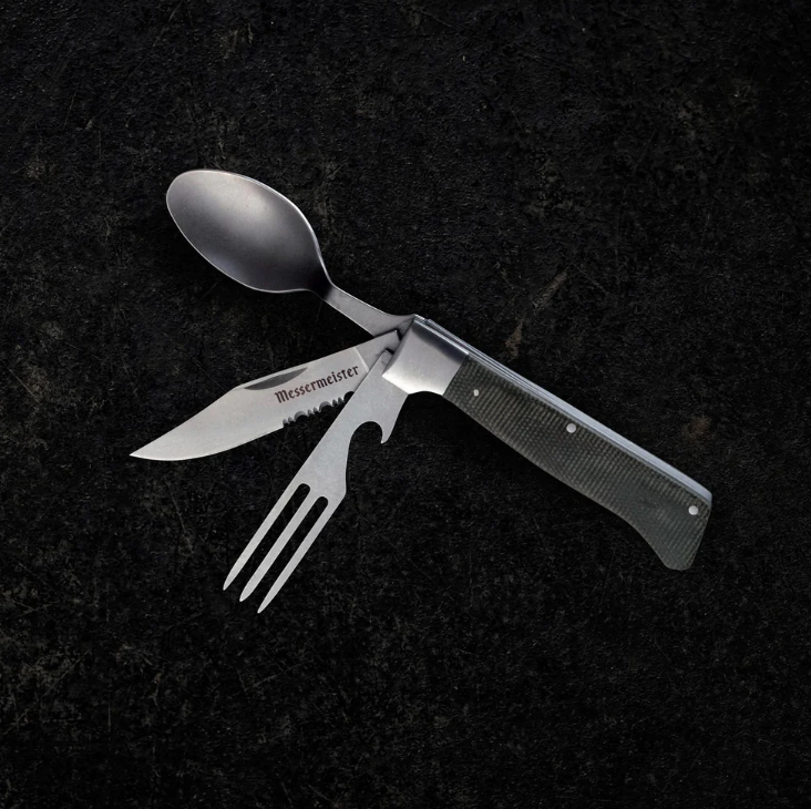 Messermeister ADVENTURE CHEF FOLDING CAMP UTENSIL - DISTRESSED LINEN